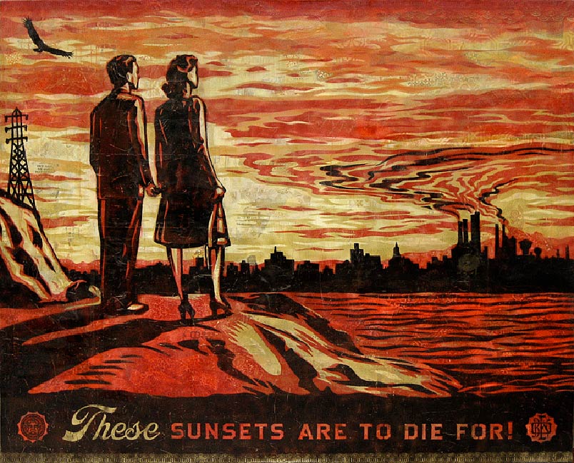 These Sunsets Are To Die For by Shepard Fairey, 2007